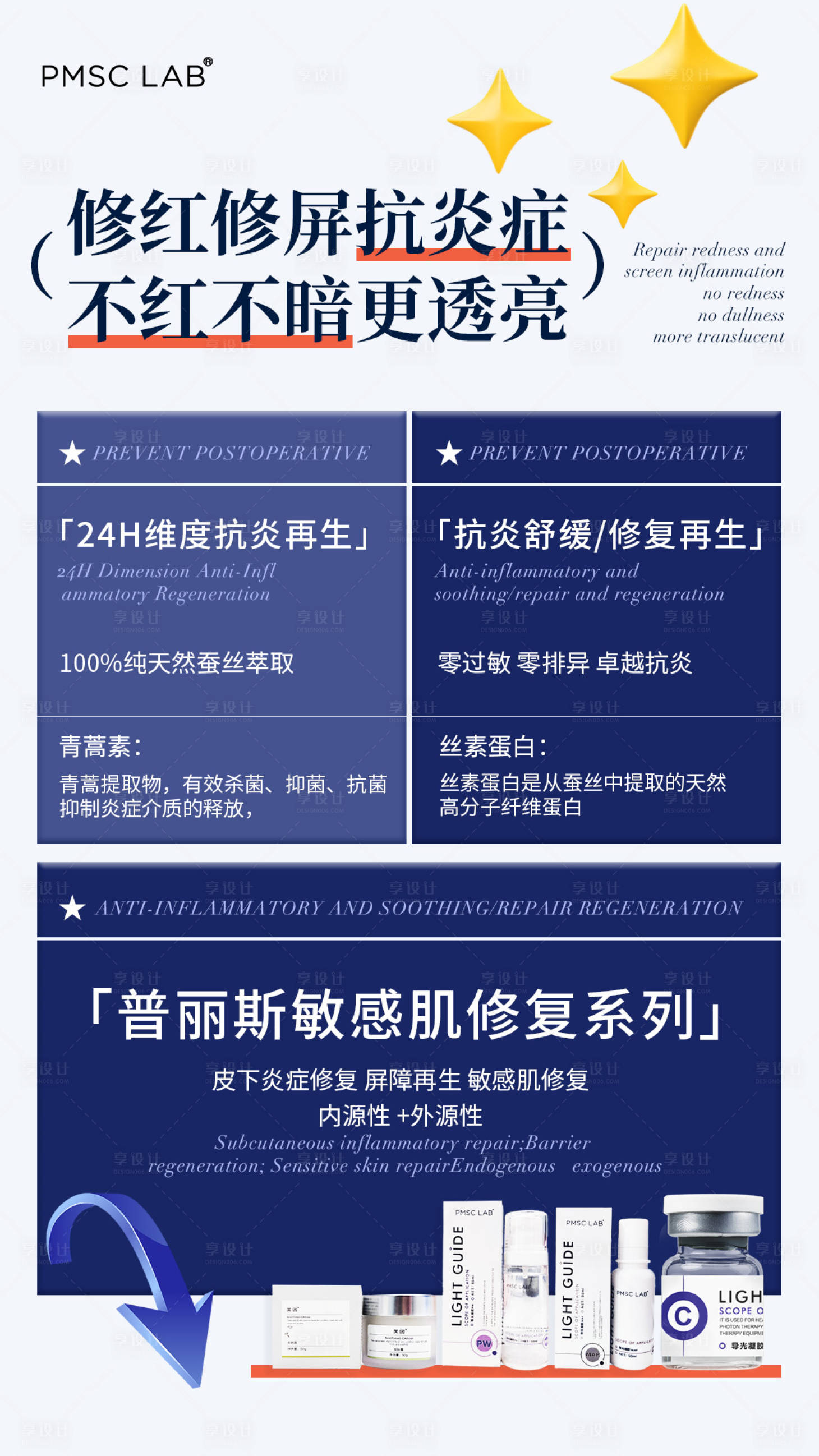 源文件下载【享设计】搜索编号：83750030273411340【美业抗炎修复产品海报】
