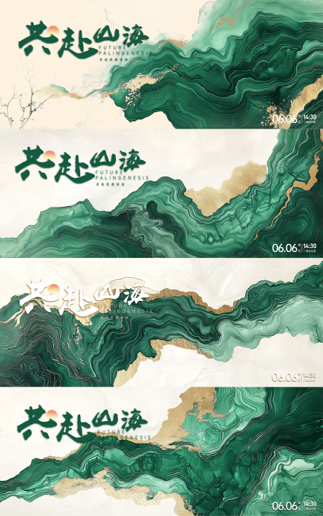 源文件下载【国风绿色背景板】编号：31510030189522316