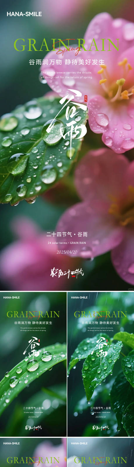 源文件下載【享設(shè)計】搜索編號：49440030252795494【谷雨露珠花系列海報】