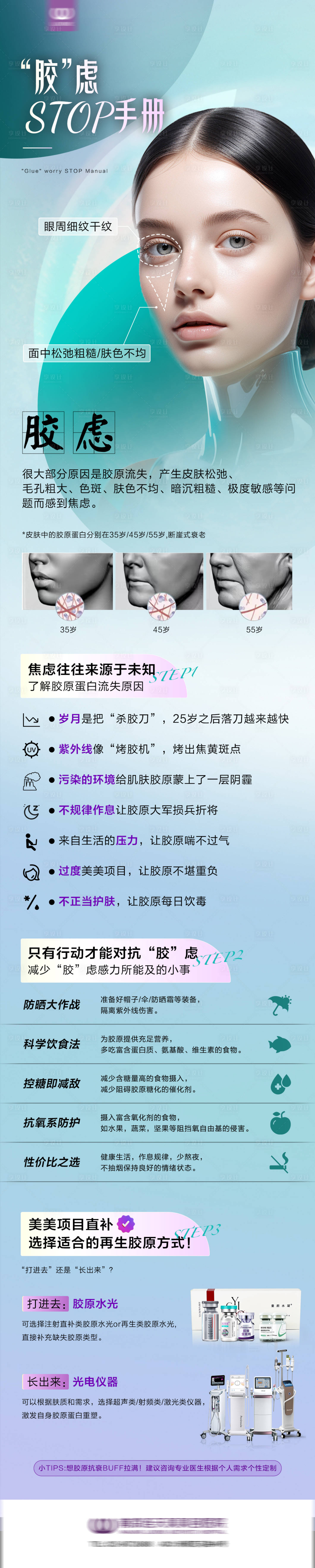 源文件下載【享設計】搜索編號：96950029997958165【醫美膠原科普長圖】