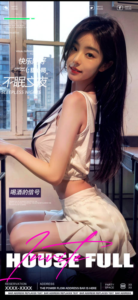 源文件下载【酒吧ktv美女邀约预定海报】编号：33680030001605556