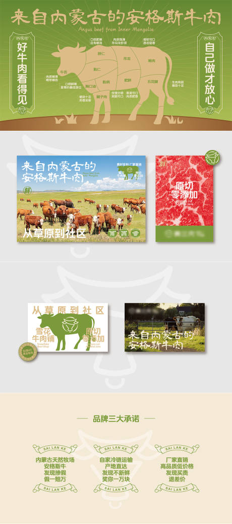 内蒙古安格斯牛肉物料承诺展板