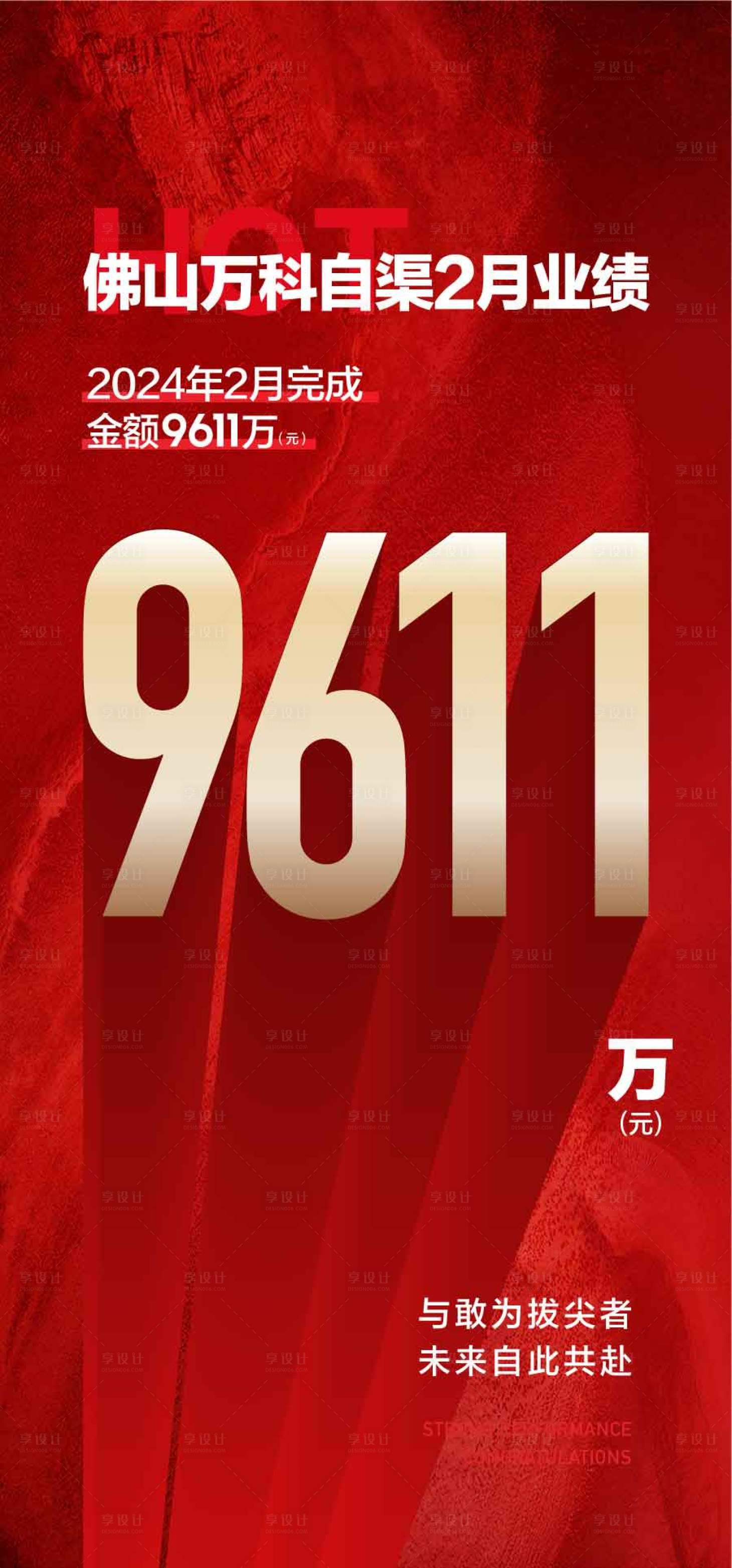 源文件下载【享设计】搜索编号：94090030300974003【自渠业绩成交第一红金热销海报】