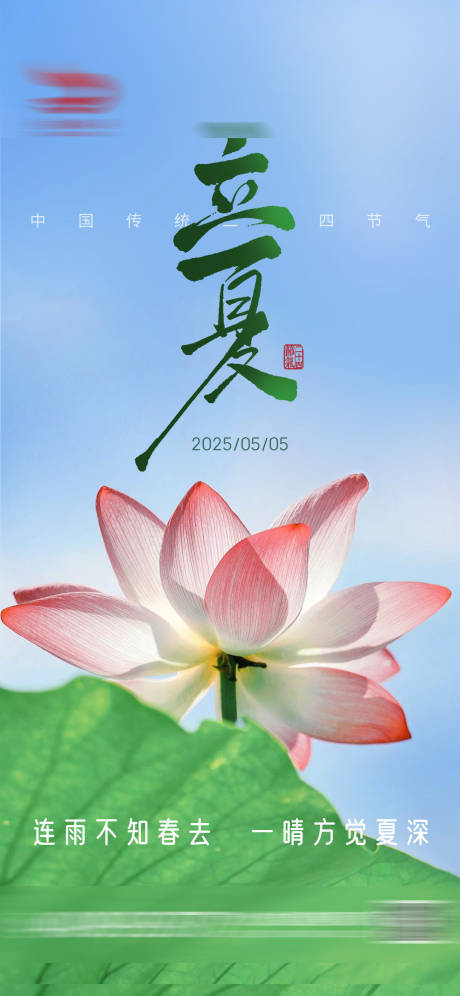 源文件下载【立夏荷花节气海报】编号：78490030378724829