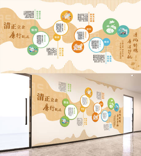 源文件下载【企业廉洁文化墙背景板】编号：99300030062837181