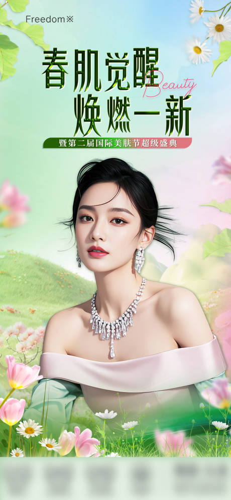 医美春肌觉醒海报
