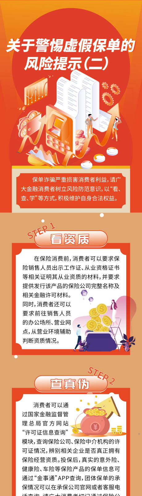 金融保险安全长图风险提示海报