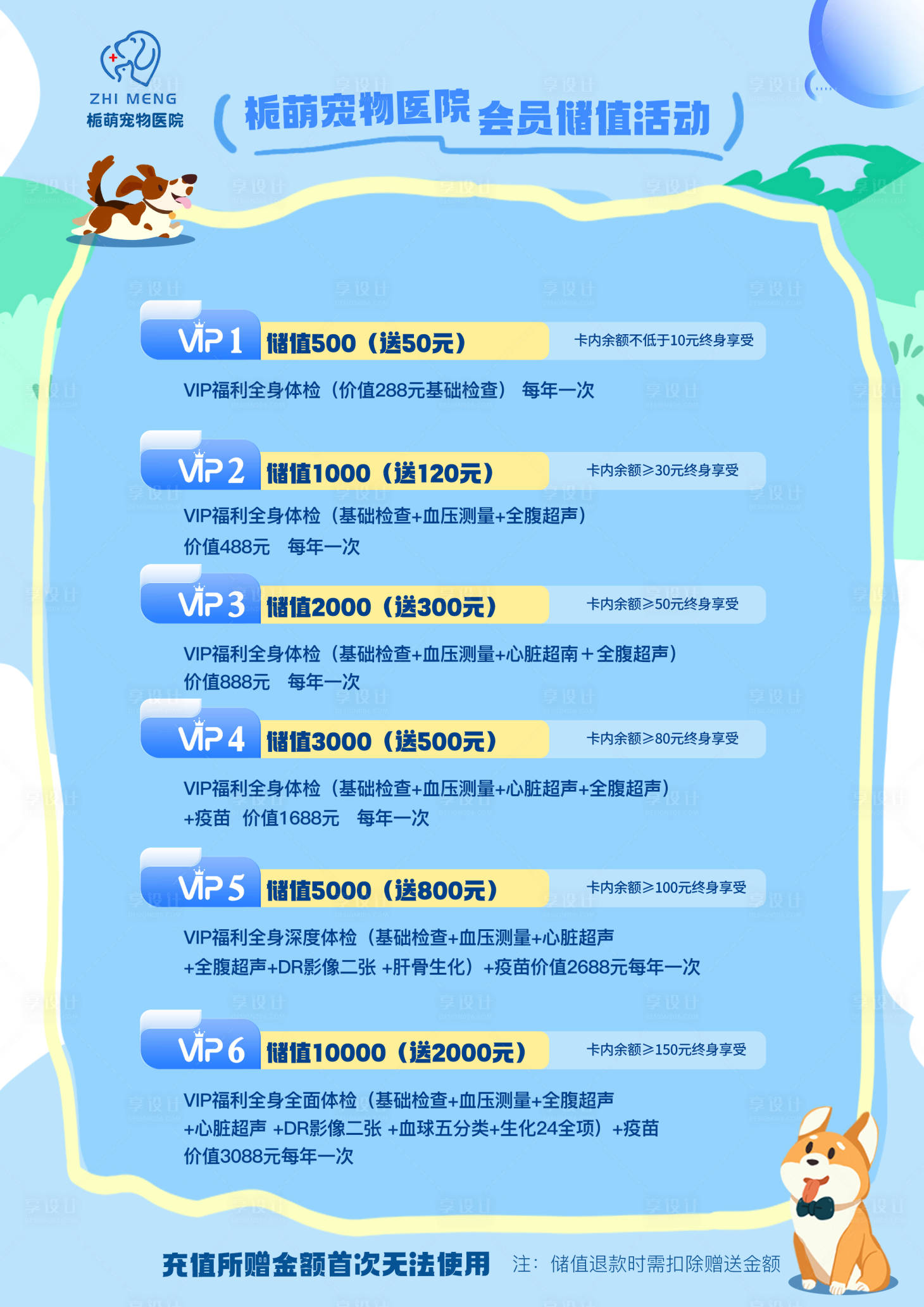 源文件下载【享设计】搜索编号：65530030163655799【卡通宠物充值海报活动KT】