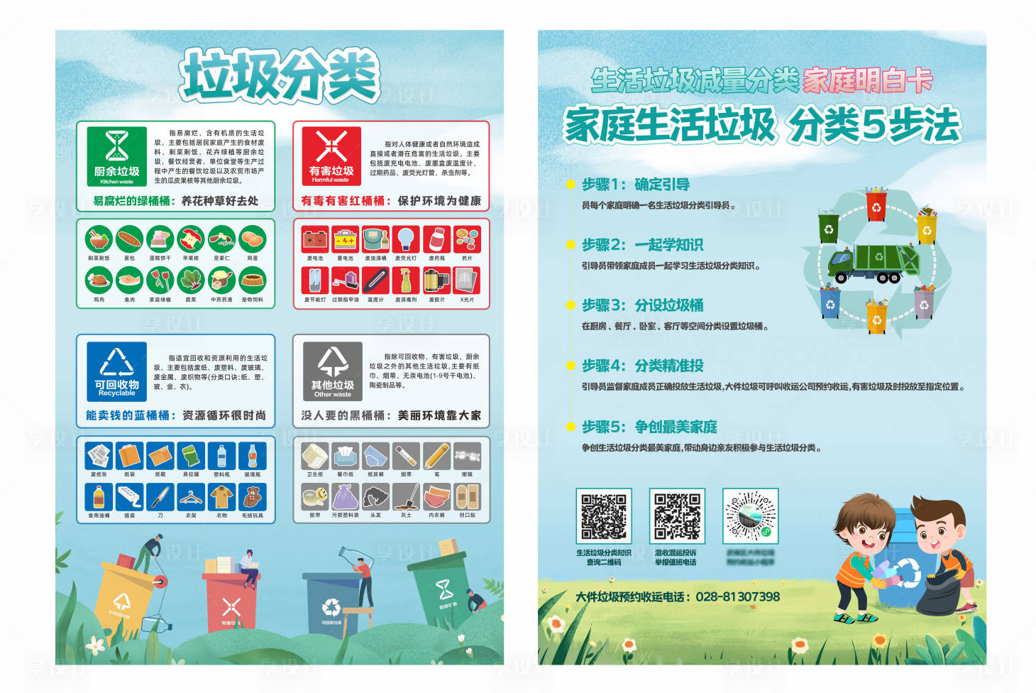 源文件下載【垃圾分類環保宣傳社區科普傳單DM】編號：43960030070002788