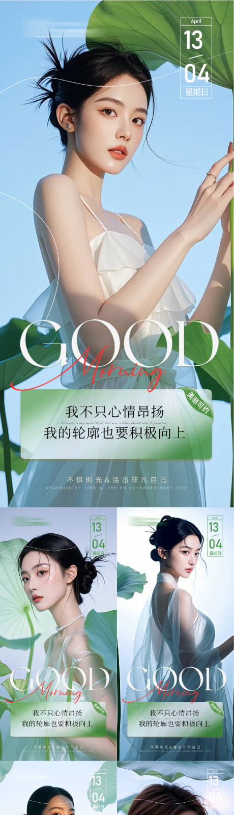 源文件下载【享设计】搜索编号：61220029974461627【医美早安系列海报】