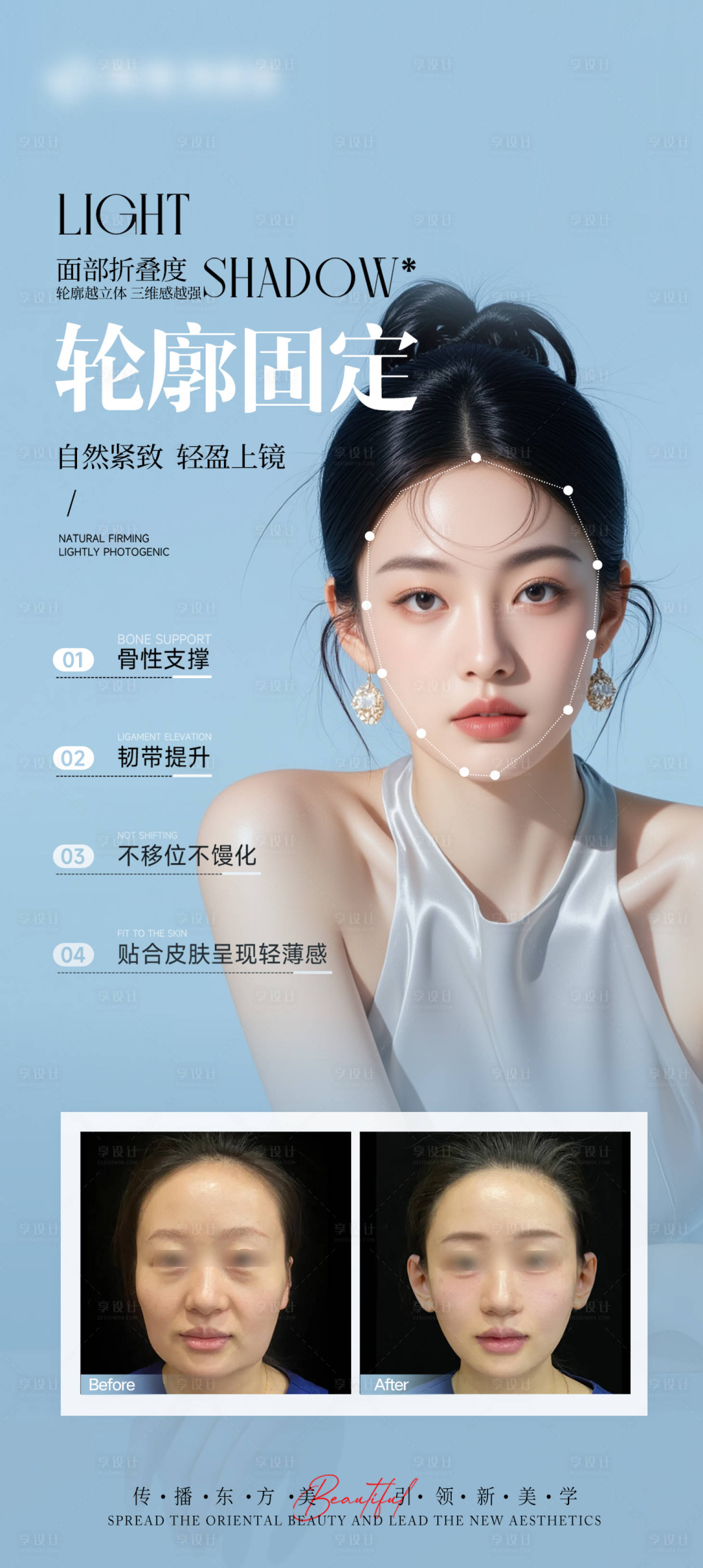 源文件下載【享設(shè)計】搜索編號：91040030322498724【醫(yī)美輪廓抗衰案例對比宣傳海報】
