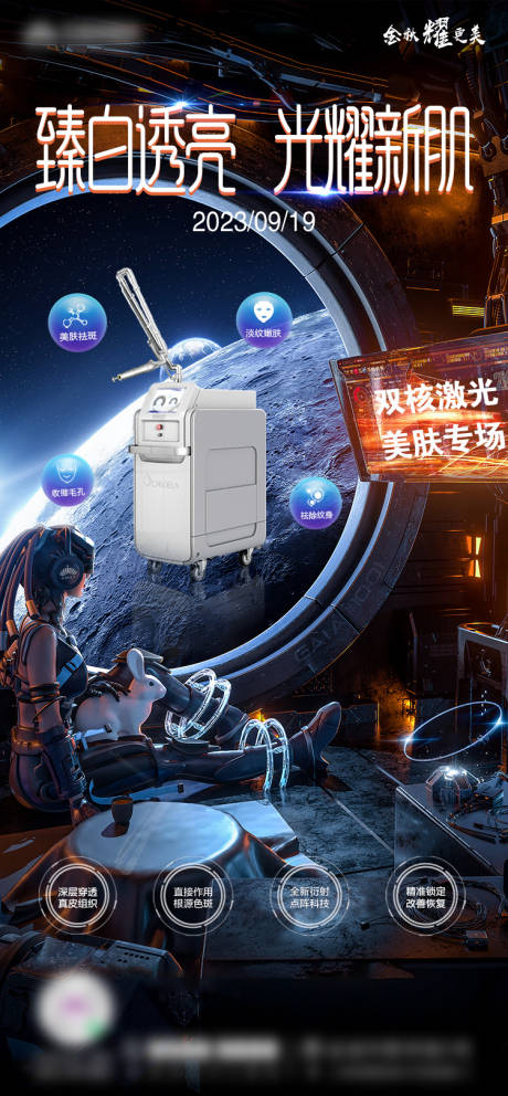 医美超皮秒双核激光海报