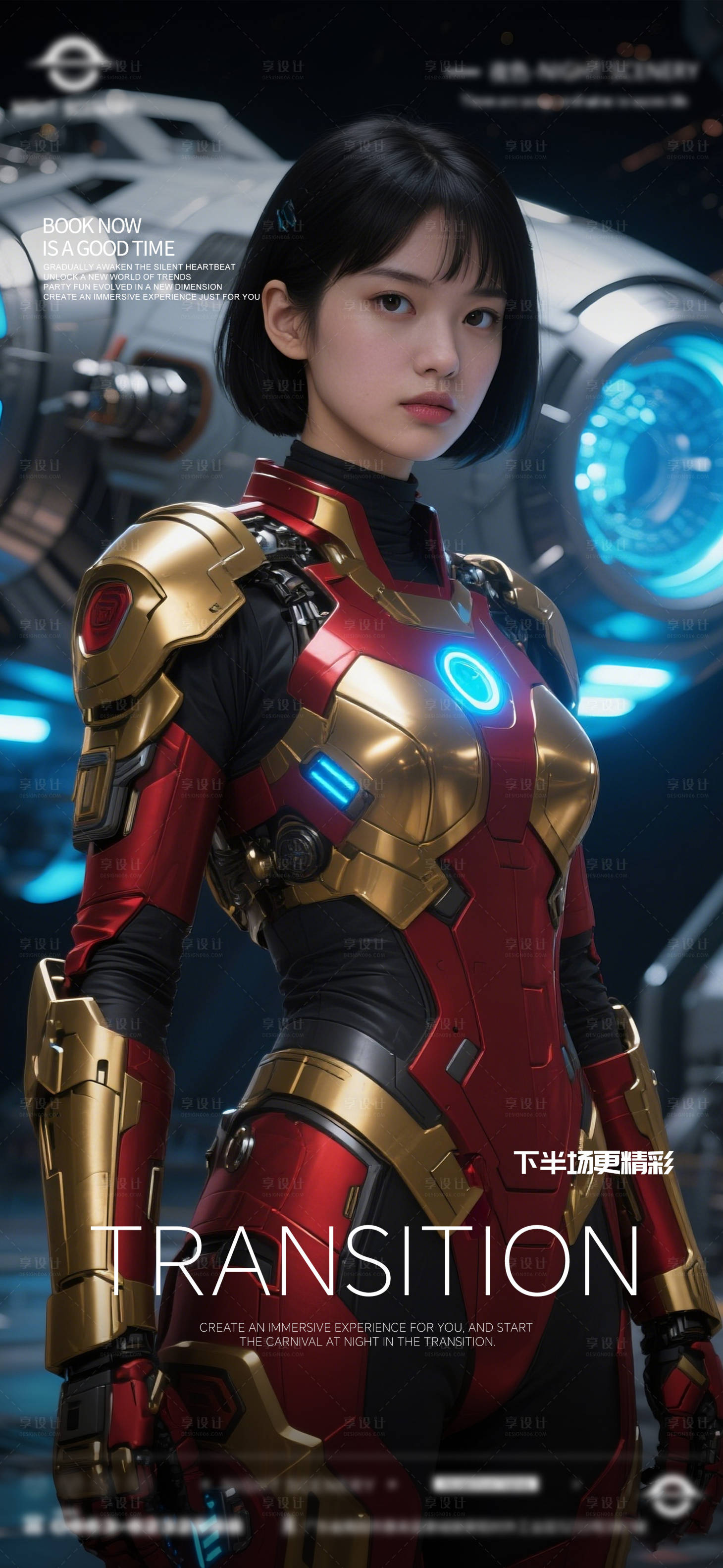 源文件下载【享设计】搜索编号：62180029974654383【酒吧早场晚场预定预约转场海报】