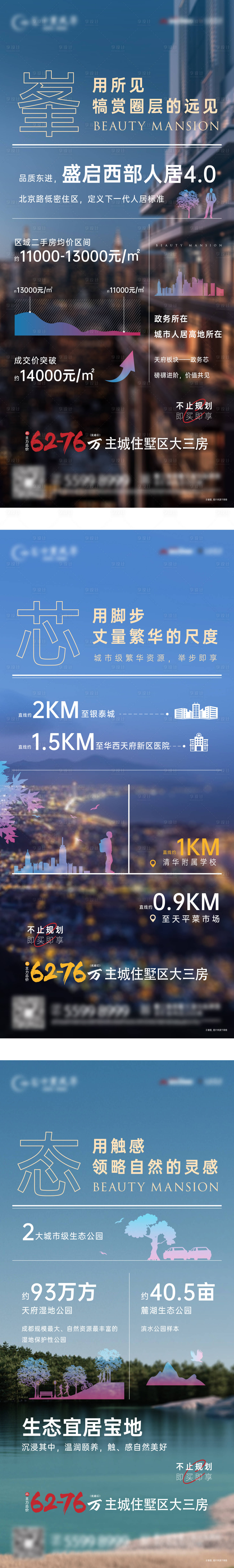 源文件下載【享設計】搜索編號：56690030280864035【城市區位教育醫療自然景觀配套海報系列】