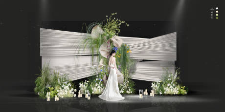 源文件下载【白绿婚礼迎宾区】编号：70380030423013809