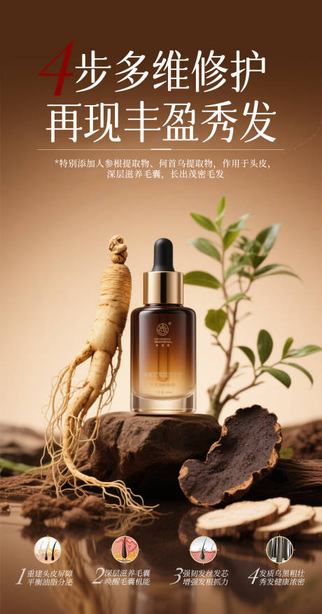 源文件下载【享设计】搜索编号：55680030283045356【生发精华海报】