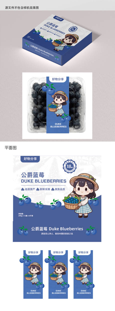 蓝莓瓦楞盒包装设计