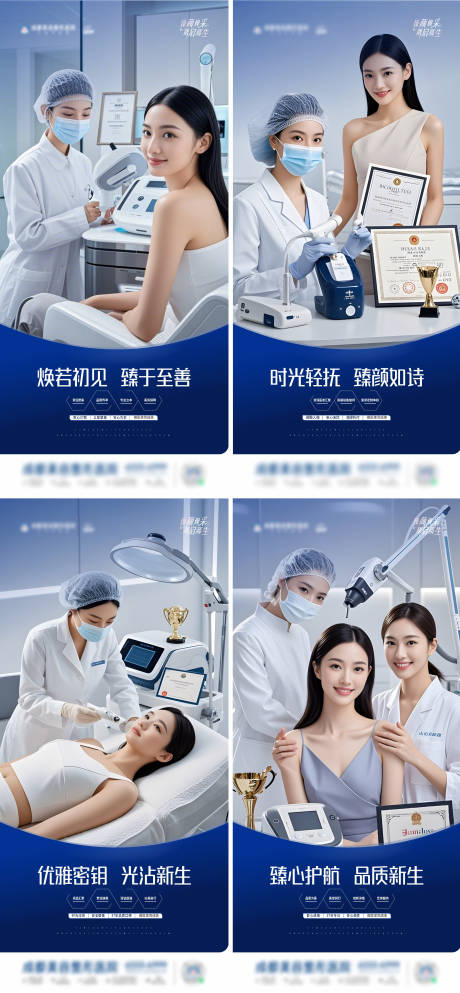 源文件下载【医美品牌调性权威专业系列创意海报】编号：58940029936857693
