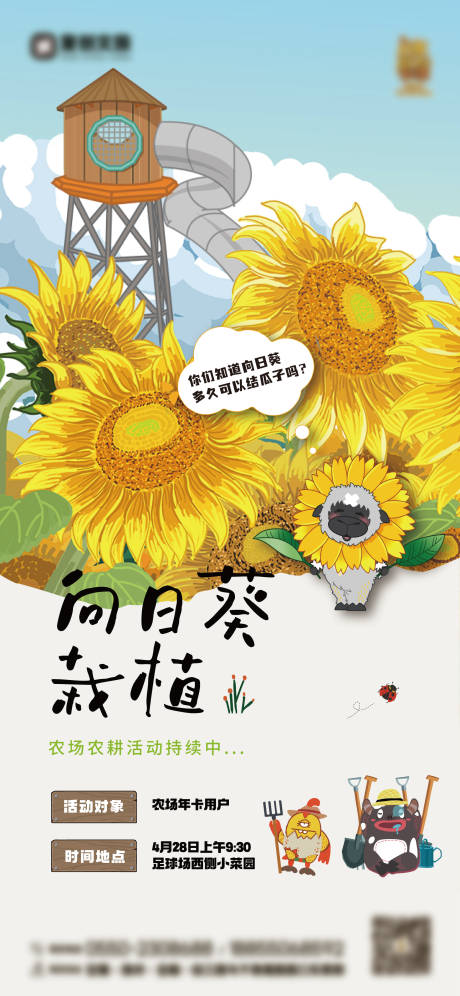 向日葵种植研学海报