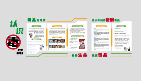 源文件下载【校园禁毒文化墙】编号：85070030291383101