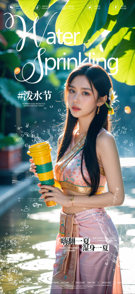 源文件下载【享设计】搜索编号：56780030114563620【泼水节海报】