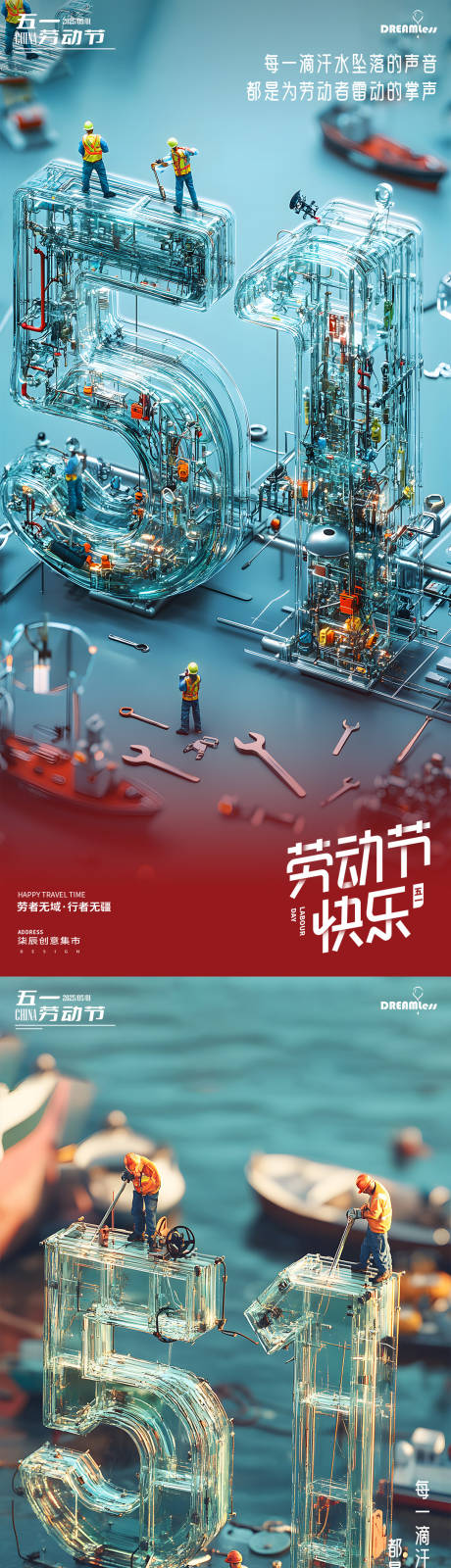 源文件下载【五一劳动节微缩场景海报】编号：33280030141242683