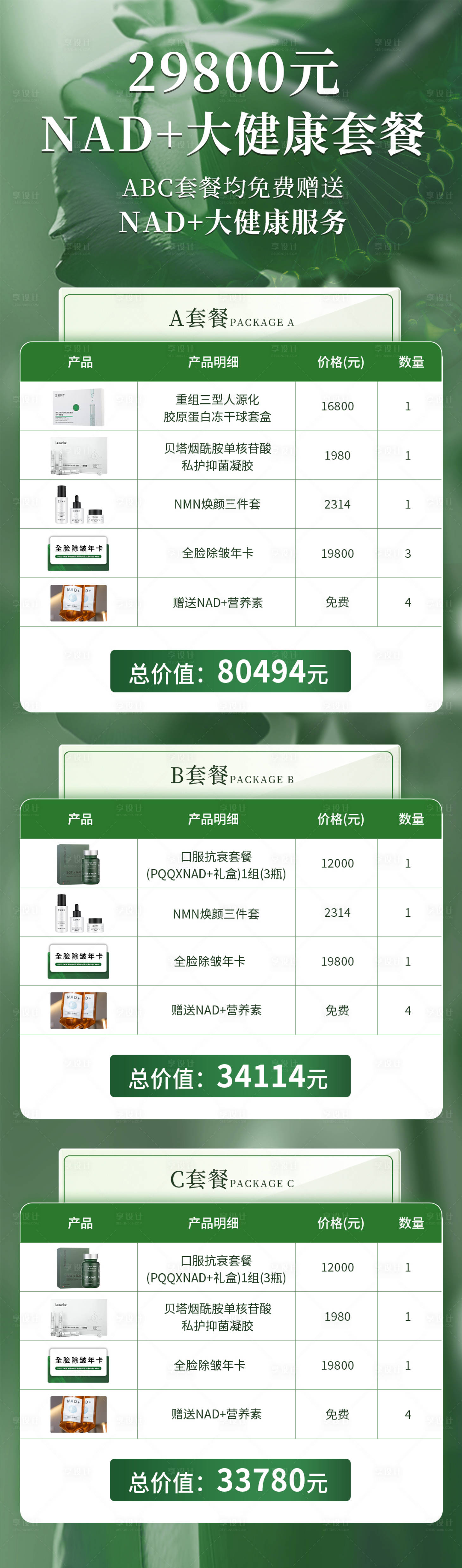 源文件下载【享设计】搜索编号：65580030303075882【美业医美套餐政策海报】