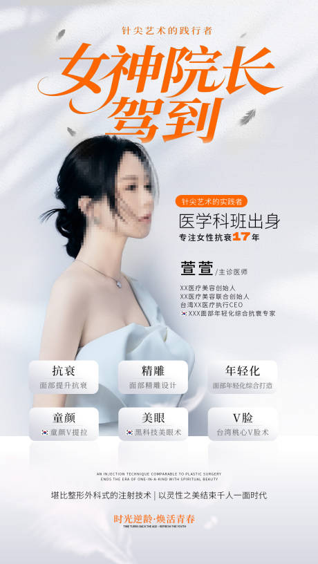 医美整形抗衰人物宣传介绍海报
