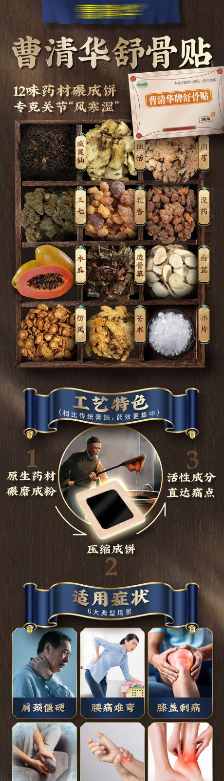 风湿古风新中式药材医疗中医长图