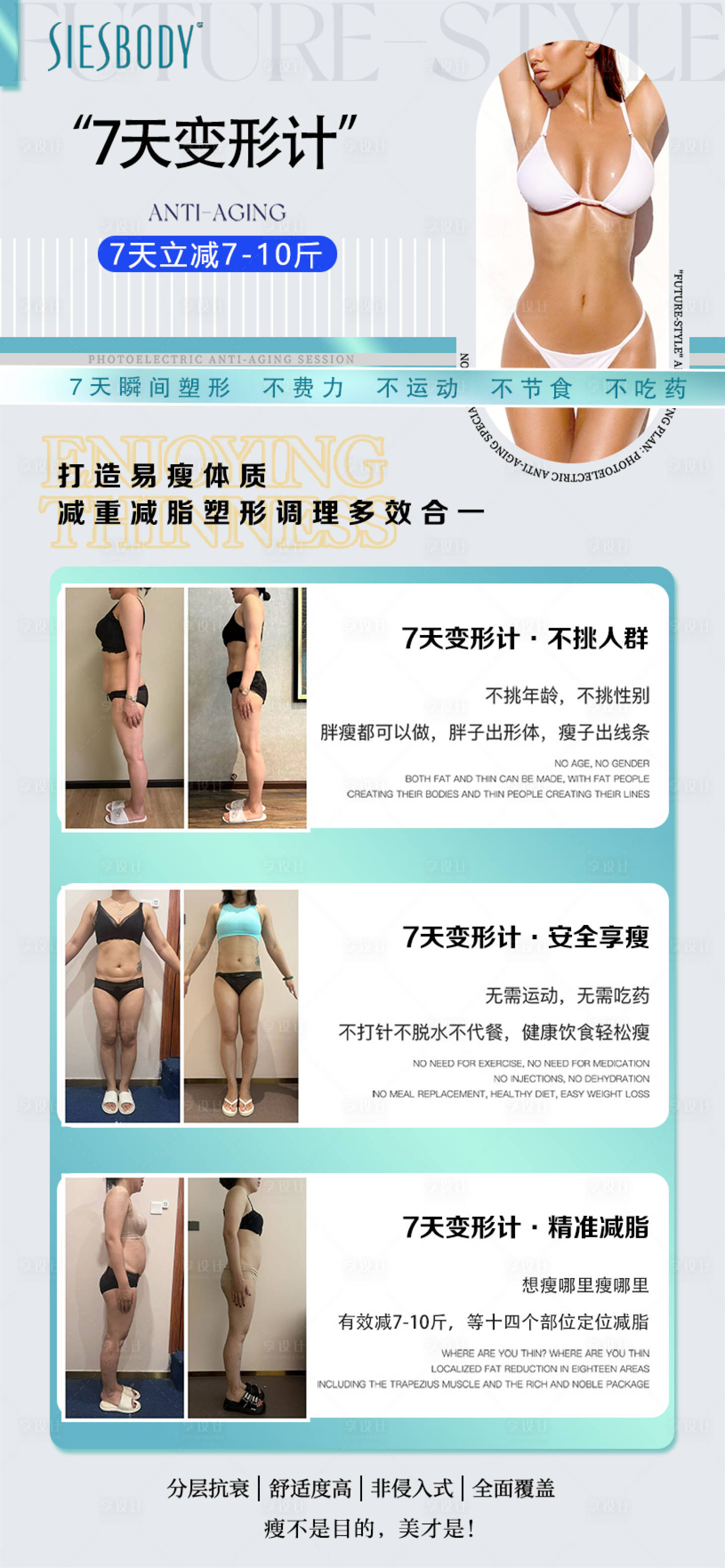 源文件下载【享设计】搜索编号：46120030030966724【医美变形计案例对比海报】