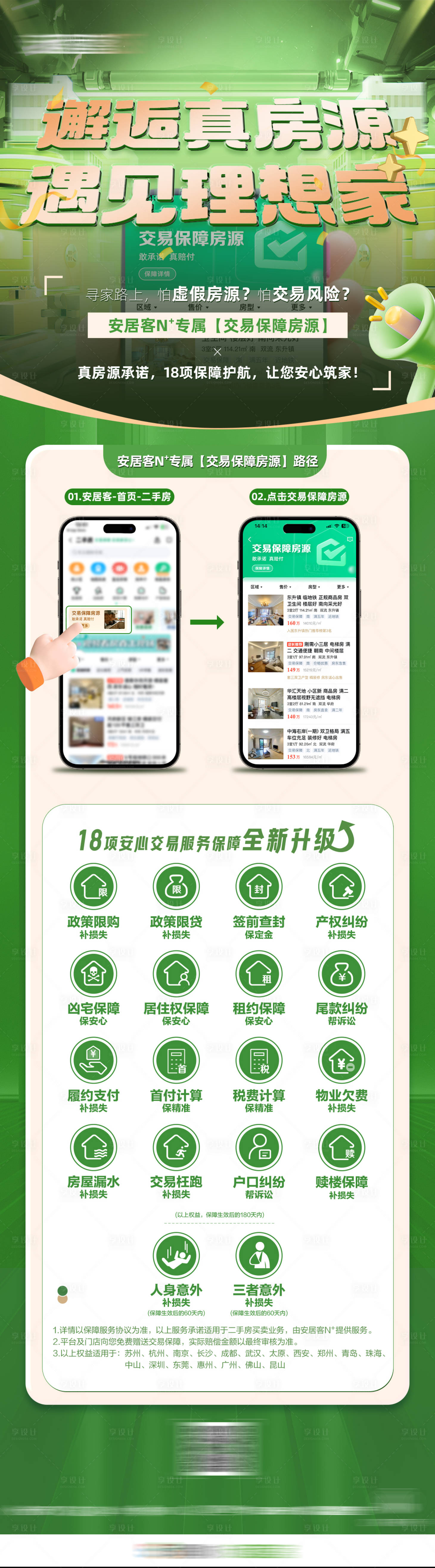 源文件下载【享设计】搜索编号：78260030297833517【安心交易保障升级长图海报】