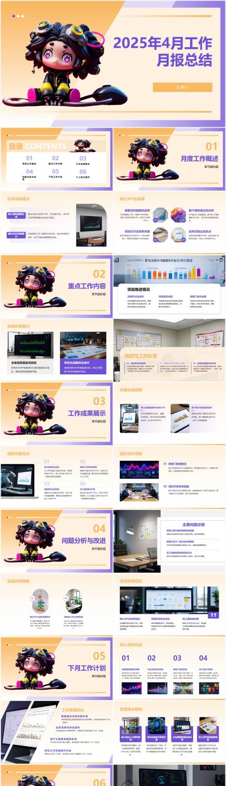 源文件下载【享设计】搜索编号：52410030398226217【2025年4月工作月报总结】