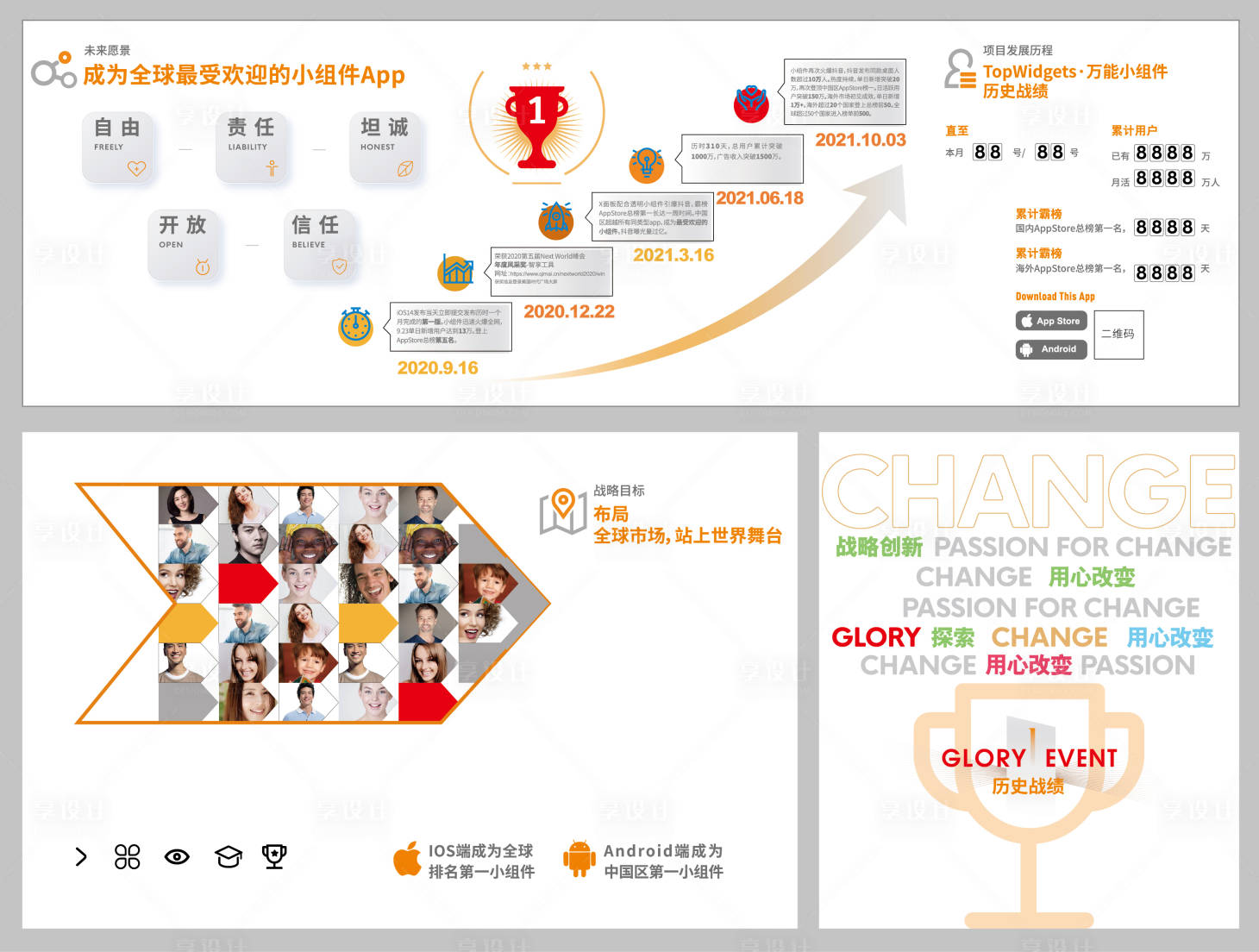 源文件下载【享设计】搜索编号：77030029999694773【战略创新科技文化墙企业员工微笑墙】