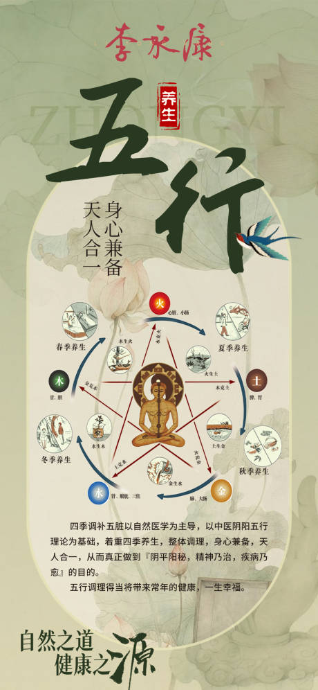 五行养生海报