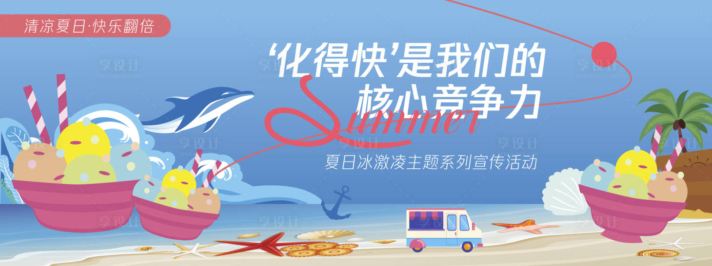 源文件下載【享設計】搜索編號：59500030352513392【冰激凌核心競爭力背景板】