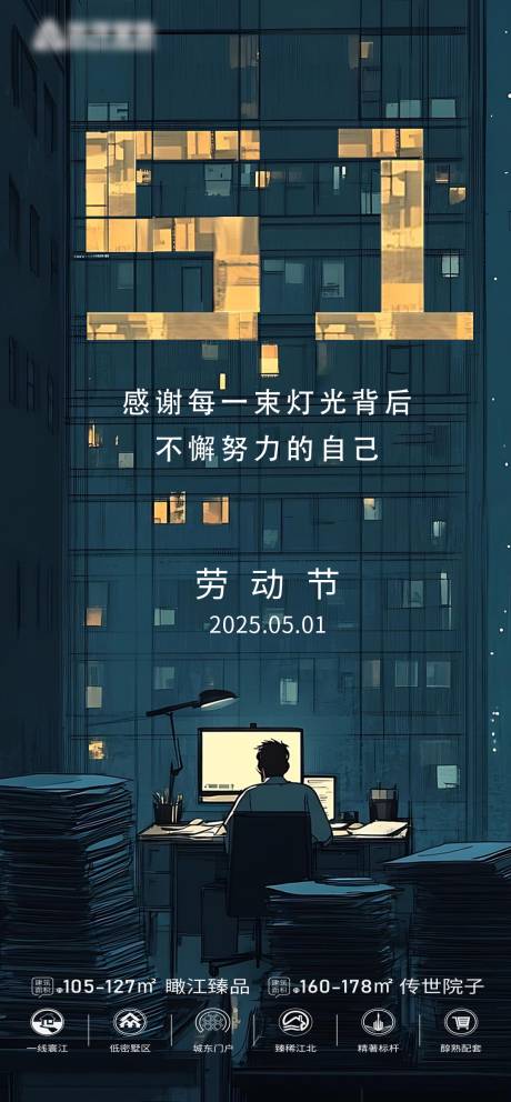 源文件下载【地产劳动节海报】编号：79370030296952340