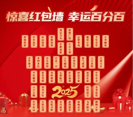 源文件下载【创意红包墙】编号：18330030477814493