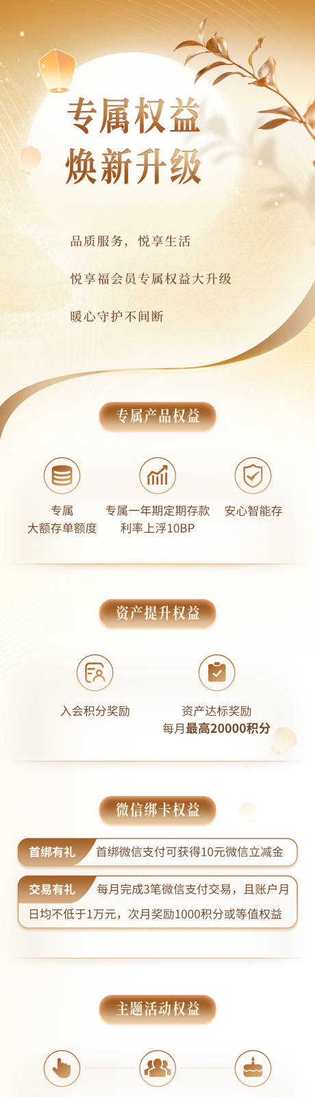 源文件下载【银行会员权益升级活动运营长图海报】编号：47620030087654052