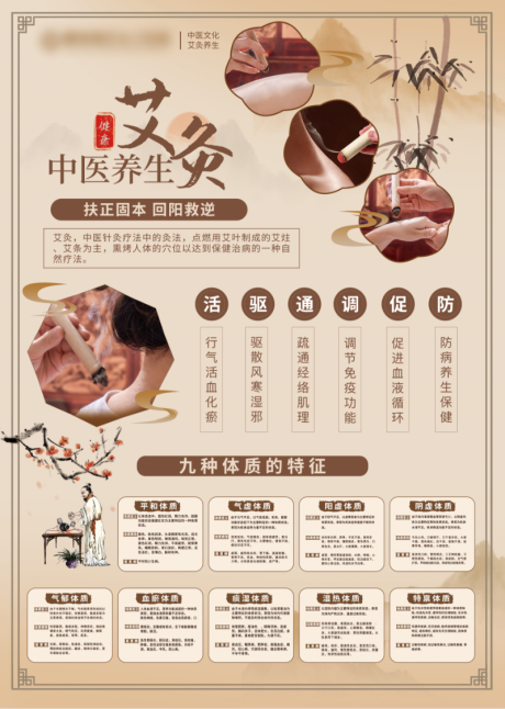 源文件下载【中医艾灸海报】编号：89000029930538901