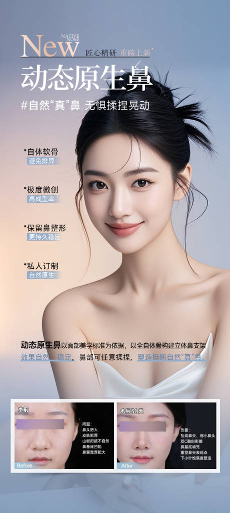 源文件下载【享设计】搜索编号：90290030343299046【医美鼻综合案例对比宣传海报】