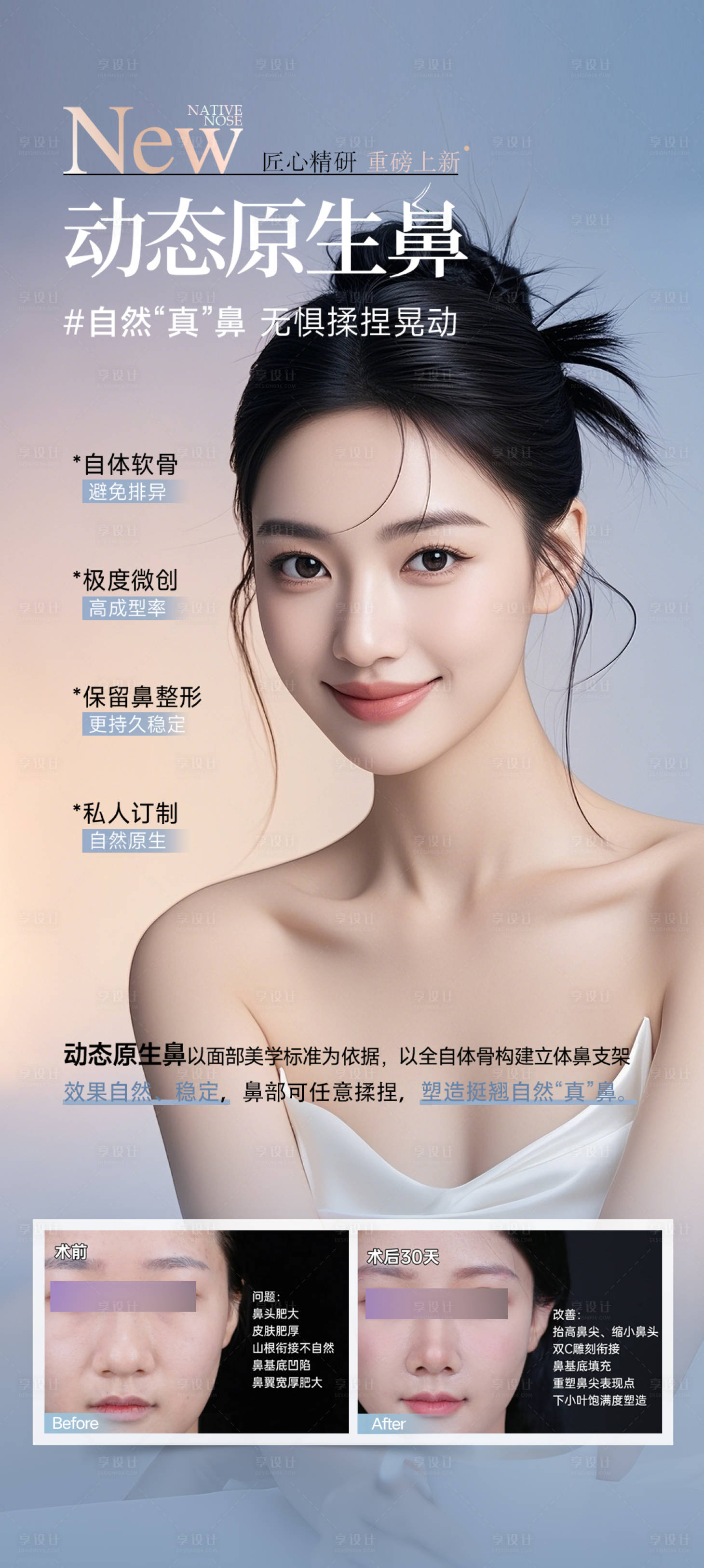 源文件下載【享設計】搜索編號：90290030343299046【醫(yī)美鼻綜合案例對比宣傳海報】