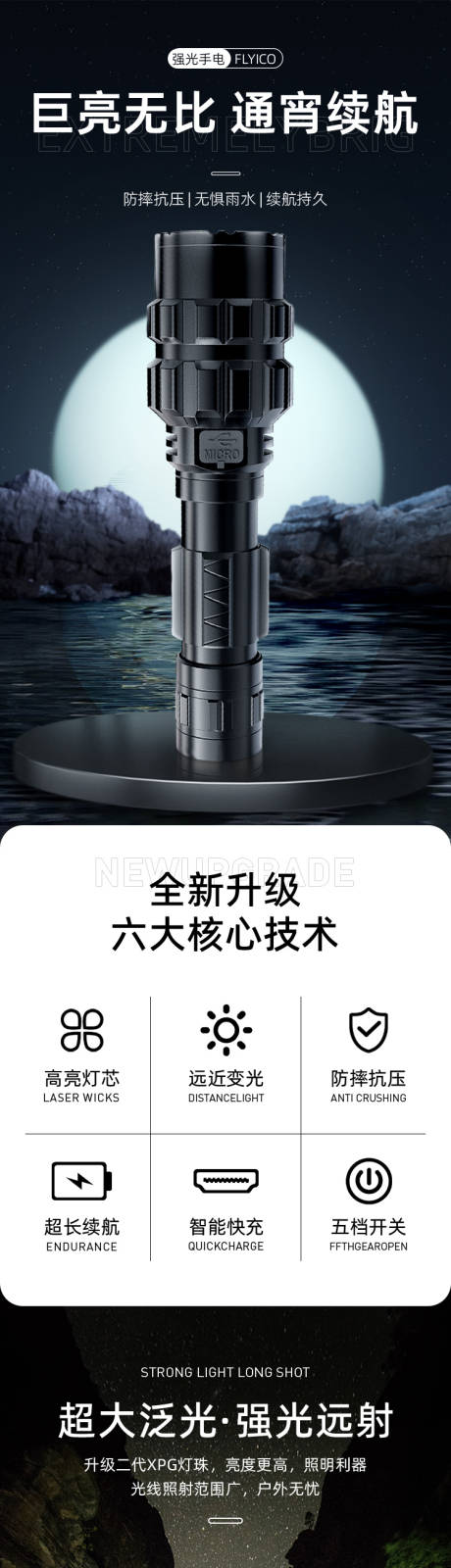 源文件下载【强光手电筒详情页】编号：82310029981937352
