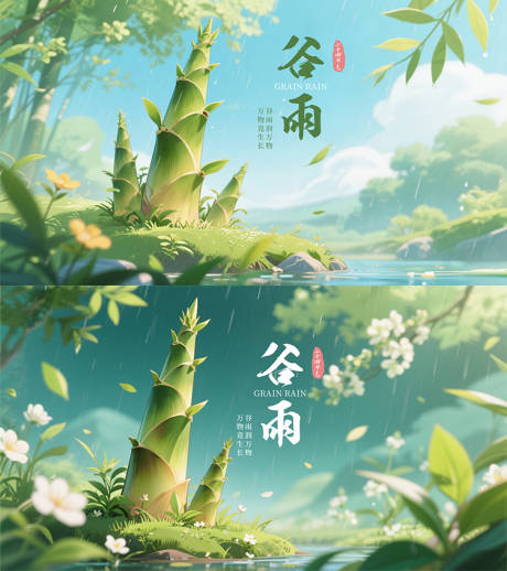 谷雨节气海报 