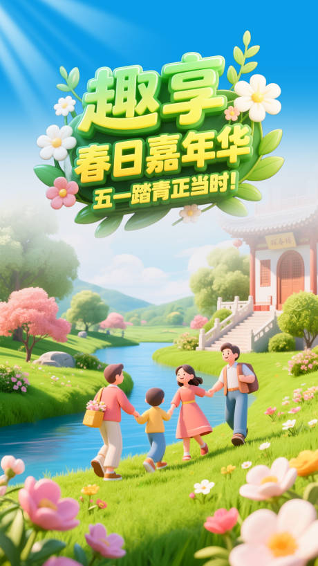 源文件下载【五一踏春嘉年华海报】编号：18960030359907087