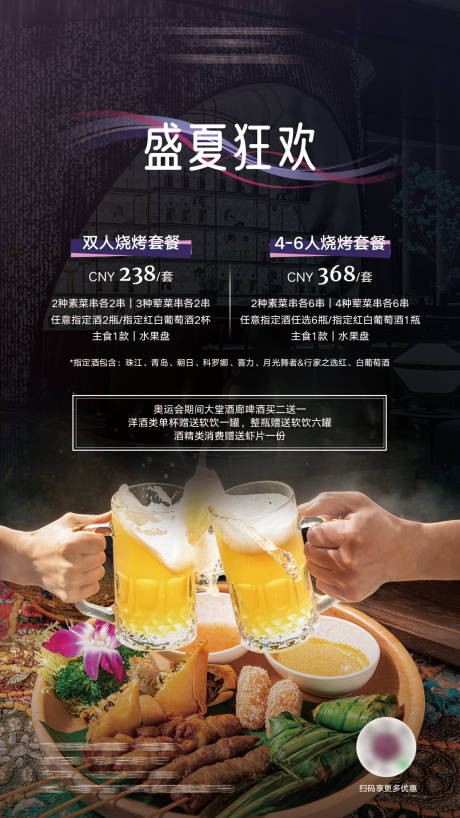 源文件下载【享设计】搜索编号：97410030145641376【盛夏狂欢烧烤套餐促销海报】