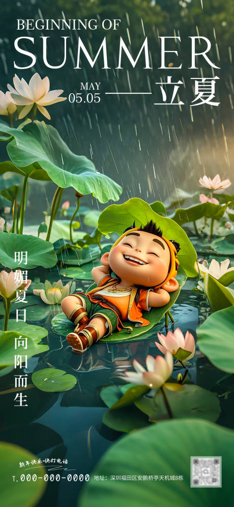 源文件下载【立夏卡通插画人物哪吒借势海报】编号：21170030109077238