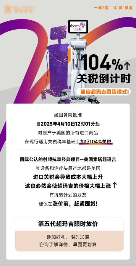 医美关税倒计时海报
