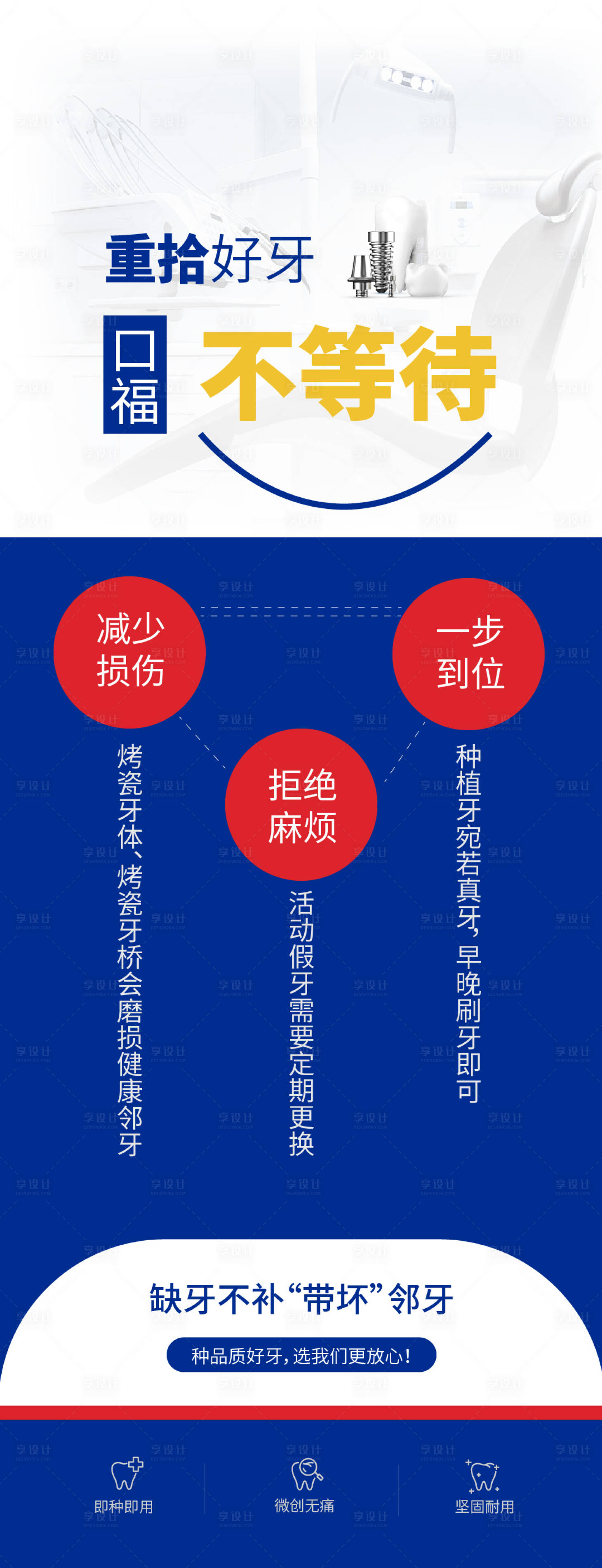 源文件下载【享设计】搜索编号：71780030014231874【口腔医院种植牙科普品宣海报】