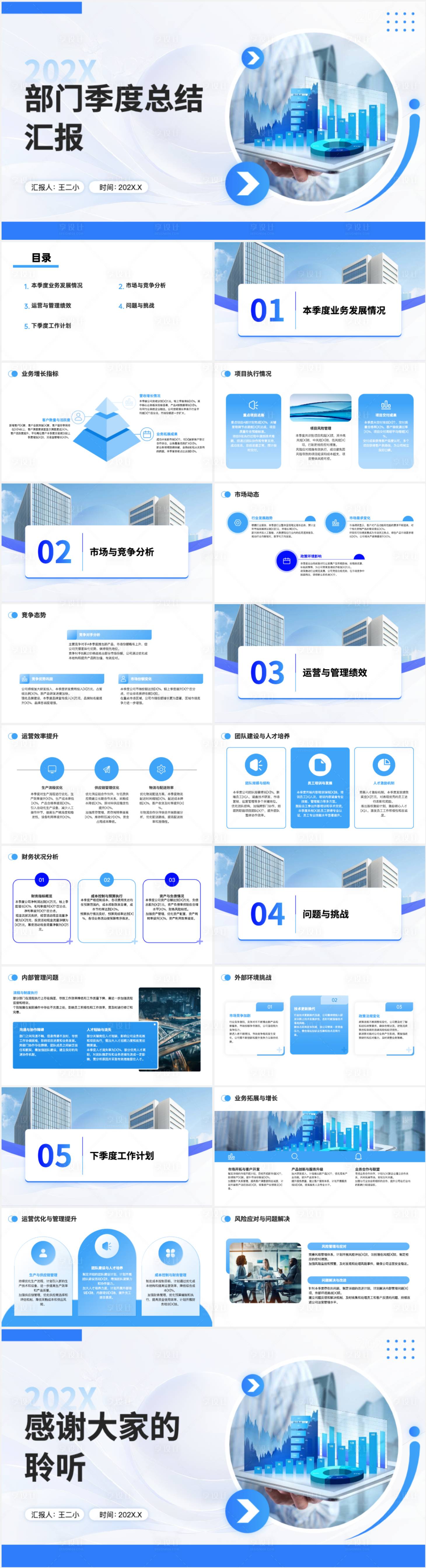源文件下載【享設計】搜索編號：84130030059073237【季度總結工作匯報模版PPT】