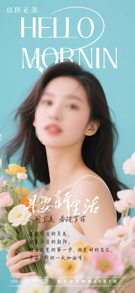 源文件下载【享设计】搜索编号：79060029971252961【医美早安图海报】